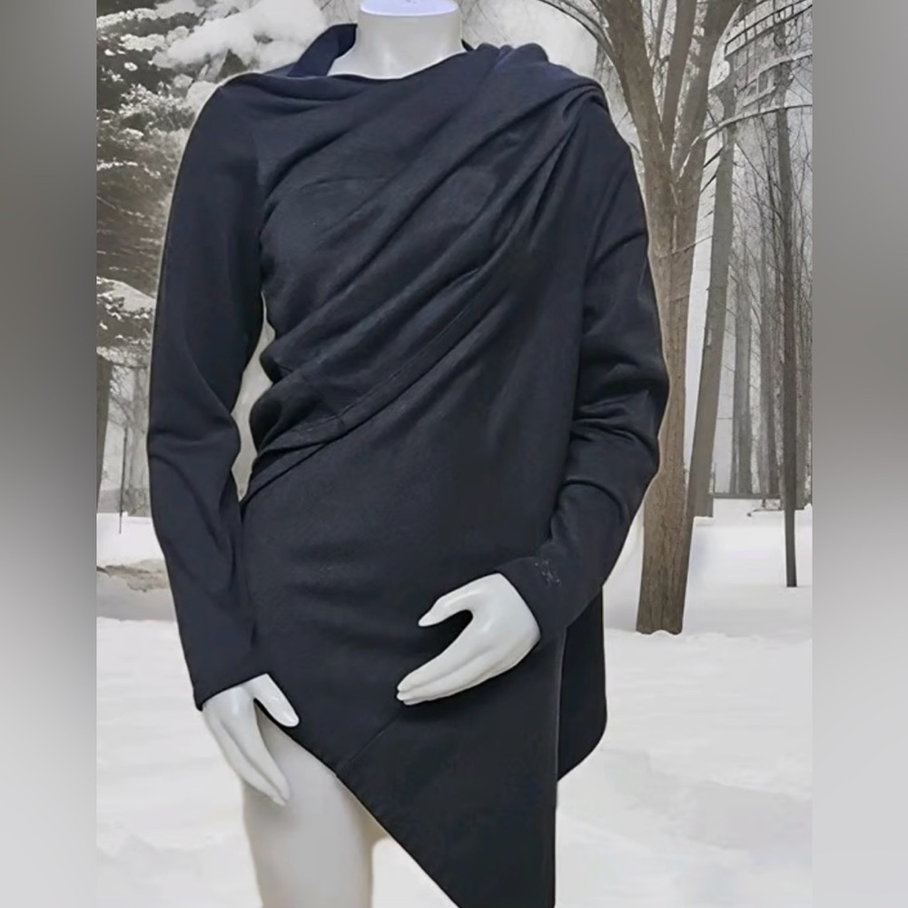 Arc'teryx Black Asymmetric Drape Sweater Poncho